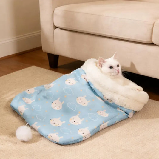 Cat Tunnel Sleep Bag Bed – Cozy Hideaway for Cats & Kittens