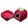 Strawberry House Pet Bed – Cozy Enclosed Bed for Small Dogs