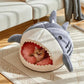 Shark Cat Bed – Warm Plush Hideout for Cats & Kittens