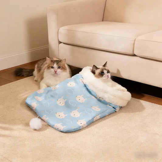Cat Tunnel Sleep Bag Bed – Cozy Hideaway for Cats & Kittens