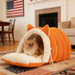 Soft Semi-Enclosed Cat Bed – Cozy Sleeping Nest for Cats & Kittens